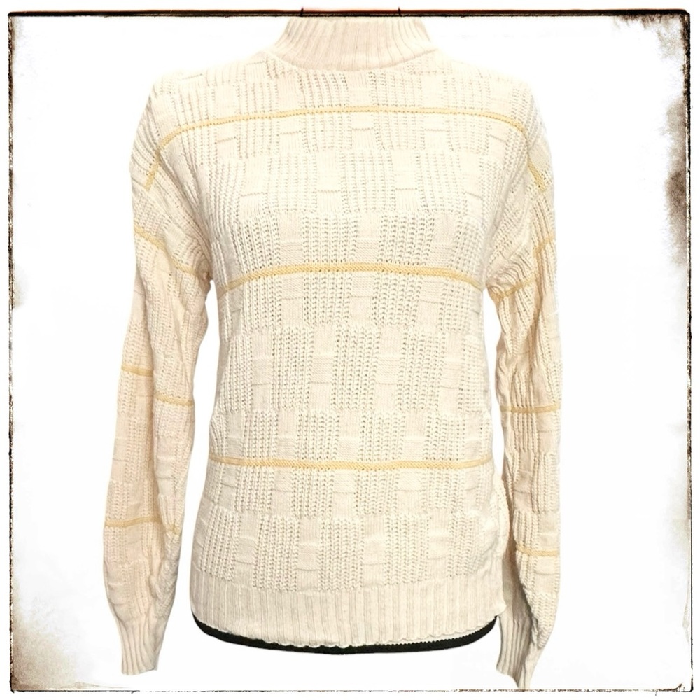 Moss Creek Trader Sweater L (14-16) Knit Vintage Cream